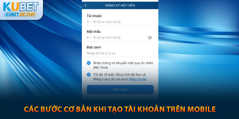 Kubet Glory - Link Ku Bet Uy Tín Chính Thức 2025 ĐK +99K 31 Các bước cơ bản khi tạo tài khoản trên mobile